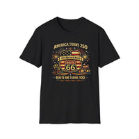 Route 66 100 Years Shirt, America 250 Shirt 2026, USA 250th Anniversary Tee, Historic Route 66 Centennial Shirt, Patriotic Road Trip Shirt