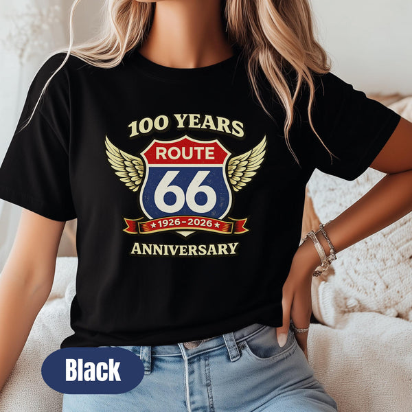 Route 66 100th Anniversary Vintage Travel Tee, Classic Highway Shirt
