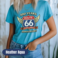 Route 66 100th Anniversary Vintage Travel Tee, Classic Highway Shirt