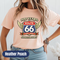 Route 66 100th Anniversary Vintage Travel Tee, Classic Highway Shirt