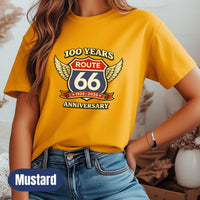 Route 66 100th Anniversary Vintage Travel Tee, Classic Highway Shirt