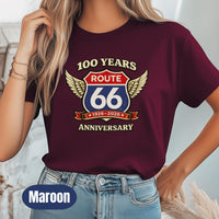 Route 66 100th Anniversary Vintage Travel Tee, Classic Highway Shirt