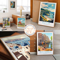 Watercolor Print, Texas Travel Poster, Route 66 Wall Decor