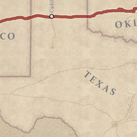Route 66 Vintage Travel Map | Historic Road Trip Wall Art (Digital Download)
