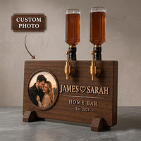 Personalized Route 66 Home Bar, Custom Whiskey Dispenser, Biker Gift for Him, Wooden Bar Decor, Garage Bar Gift