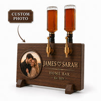Personalized Route 66 Home Bar, Custom Whiskey Dispenser, Biker Gift for Him, Wooden Bar Decor, Garage Bar Gift