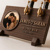 Personalized Route 66 Home Bar, Custom Whiskey Dispenser, Biker Gift for Him, Wooden Bar Decor, Garage Bar Gift