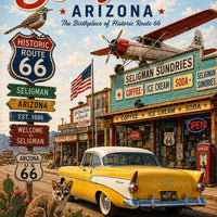 Seligman Arizona Route 66 Poster | Historic Route 66 Wall Art | Vintage Americana Travel Print | Digital Download | Mother Road Decor