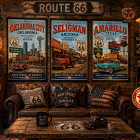 Amarillo Texas Route 66 Poster | Yellow Rose City Wall Art | Vintage Americana Travel Print | Historic Route 66 Digital Download