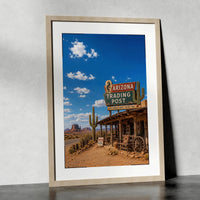 Arizona Trading Post Print | Arizona Wall Art | Americana Decor | Southwestern Poster | Desert Roadside Artwork | Retro Route 66 Print
