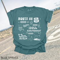 100th Anniversary Route66 Centennial Shirt Historic Route 66 Souvenir Tee USA Road Trip Comfort Colors Tshirt