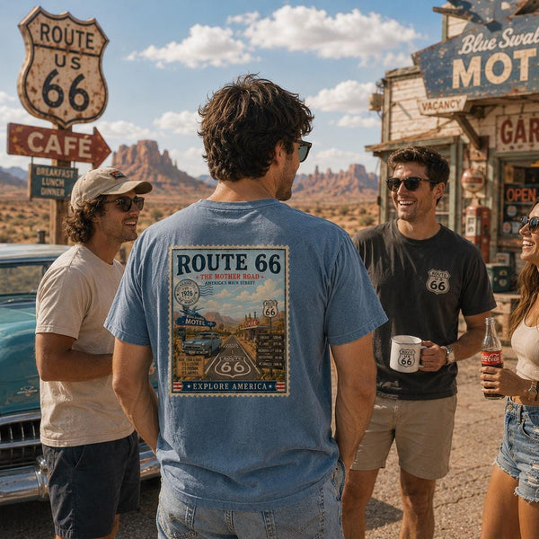 Route 66 Mother Road Shirt, Vintage Americana Tee, Road Trip Gift