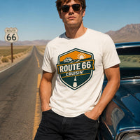 Route 66 Cruisin' T-Shirt PNG | Vintage Highway Badge Classic Car (Digital Download)