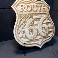 10.5 x 10.7 ROUTE 66 on 1/8" Basswood Ready to Paint