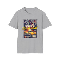 Route 66 Centennial T-Shirt | Retro American Flag, Vintage Car