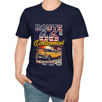 Route 66 Centennial T-Shirt | Retro American Flag, Vintage Car