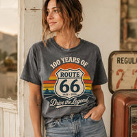 Route 66 100 Years Shirt, Drive the Legend Tee, Vintage Route 66 Shirt, Army Green Road Trip T-Shirt, Americana Graphic Tee, 1926–2026 Shirt