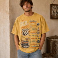 Route 66 Main Street Shirt, Vintage Route 66 Map Tee, Retro Road Trip Shirt, Santa Monica Travel T-Shirt, Americana Highway Graphic Tee