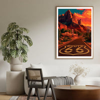 Route 66 Travel Poster, Route 66 Print, Route 66 Wall Art, Route 66 Poster, American Road Trip Print, USA Travel Wall Art, Route 66