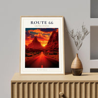 Route 66 Travel Poster, Route 66 Print, Route 66 Wall Art, Route 66 Poster, American Road Trip Print, USA Travel Wall Art, Route 66