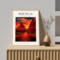 Route 66 Travel Poster, Route 66 Print, Route 66 Wall Art, Route 66 Poster, American Road Trip Print, USA Travel Wall Art, Route 66