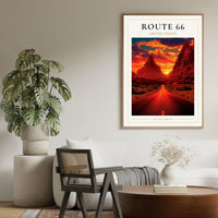 Route 66 Travel Poster, Route 66 Print, Route 66 Wall Art, Route 66 Poster, American Road Trip Print, USA Travel Wall Art, Route 66