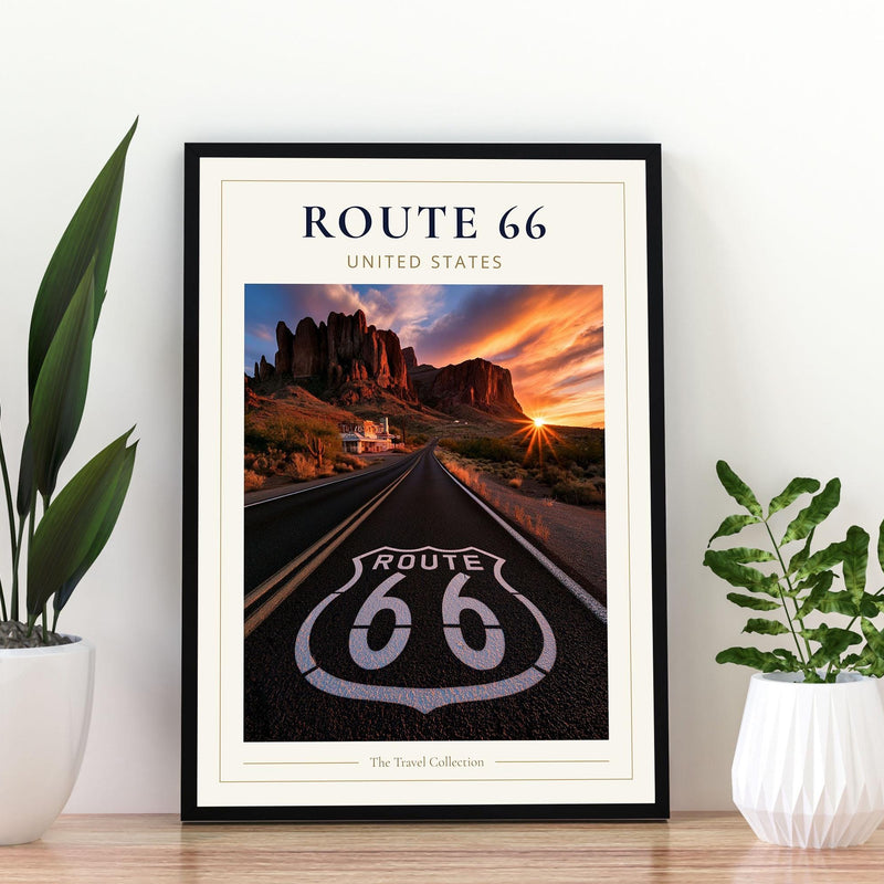 Route 66 Travel Poster, Route 66 Print, Route 66 Wall Art, Route 66 Poster, American Road Trip Print, USA Travel Wall Art, Route 66