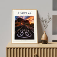 Route 66 Travel Poster, Route 66 Print, Route 66 Wall Art, Route 66 Poster, American Road Trip Print, USA Travel Wall Art, Route 66