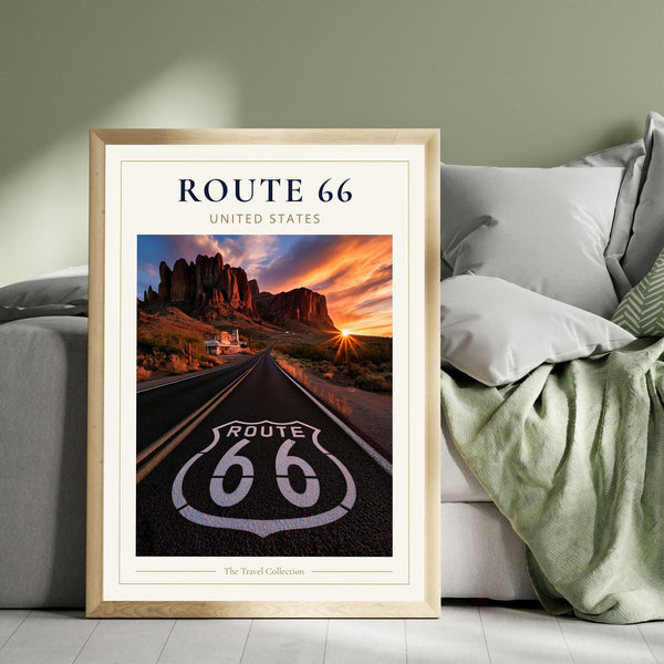 Route 66 Travel Poster, Route 66 Print, Route 66 Wall Art, Route 66 Poster, American Road Trip Print, USA Travel Wall Art, Route 66