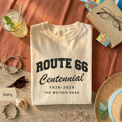 Route 66 100th Anniversary T-Shirt, Centennial Gift, Vintage Americana Road Trip Shirt