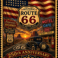 Route 66 Wall Art USA 250th Anniversary Vintage Poster American Highway Decor Print Gift