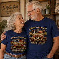 Route 66 100 Years Shirt, America 250 Shirt 2026, USA 250th Anniversary Tee, Historic Route 66 Centennial Shirt, Patriotic Road Trip Shirt