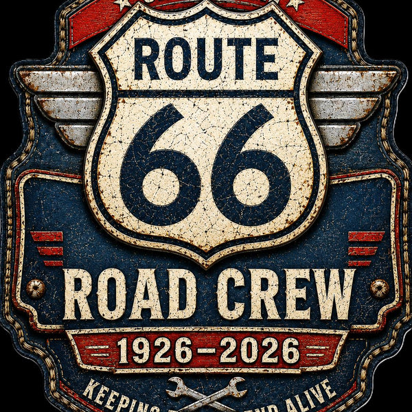 Route 66 Road Crew T-Shirt | Centennial 1926-2026 Vintage Design