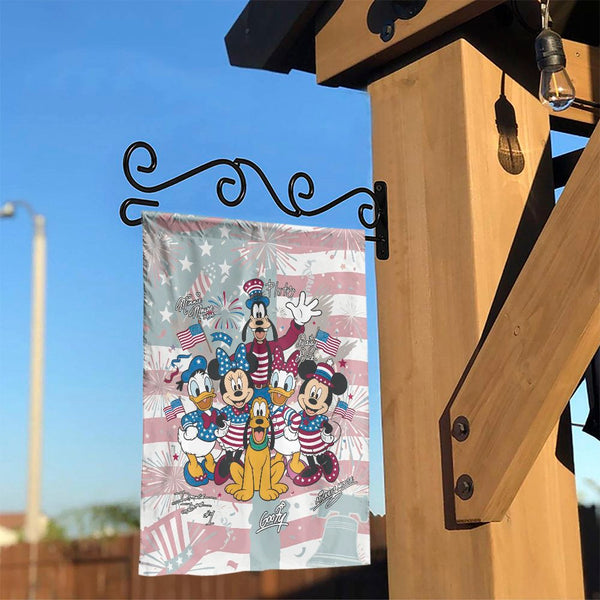 Patriotic Cartoon Garden Flag | 250 Years of Freedom Decor | Double-Sided Premium Polyester | 4th of July Outdoor Yard Gift