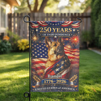 German Shepherd Garden Flag | Patriotic 250 Years Independence Design | Weather-Resistant Polyester | Custom USA 1776-2026 Memorial Gift