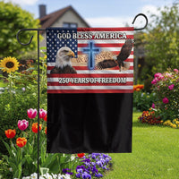 Patriotic American Garden Flag | God Bless America with Eagle & Cross | Double-Sided Premium Polyester | 250 Years of Freedom Collector's Yard Decor