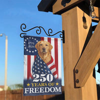 Patriotic Labrador Garden Flag | 250 Years of Freedom Dog Decor | Double-Sided Premium Polyester | July 4th Yard Gift for Dog Lover