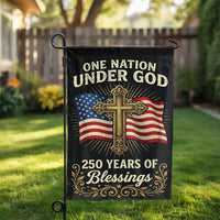 One Nation Under God Garden Flag | American Flag with Christian Cross | Double Sided Weather Resistant Fabric | 250 Years Patriotic Yard Decor Gift