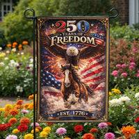 Patriotic Eagle Garden Flag | 250 Years of Freedom Design | Double Sided Premium Polyester | USA Independence Day Yard Decor Gift