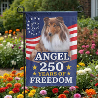 Patriotic Collie Garden Flag | 250 Years of Freedom American Flag Design | Weather Resistant Double Sided | Premium Yard Decor Gift for Dog Lover