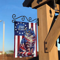 Patriotic Cat Garden Flag | 250 Years American Freedom Design | Weather-Resistant Polyester | 4th of July Yard Decor Gift for Cat Lovers