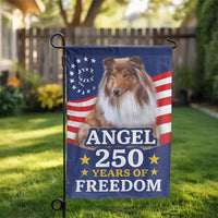 Patriotic Collie Garden Flag | 250 Years of Freedom American Flag Design | Weather Resistant Double Sided | Premium Yard Decor Gift for Dog Lover