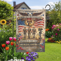 Patriotic Garden Flag | 250 Years of American Independence Design | Weather-Resistant Double-Sided Fabric | Veterans Memorial Gift & Yard Decor