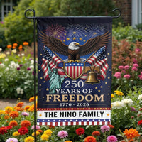 America 250th Anniversary Garden Flag | Personalized USA 250 Years of Freedom Design | Weather-Resistant Polyester | Commemorative 4th of July Yard Decor