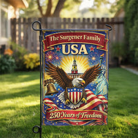 Personalized Patriotic Garden Flag | 250 Years of Freedom American Eagle | Double Sided Weather Resistant Fabric | Custom Family Name Yard Decor Gift