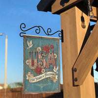 USA 250 Years of Freedom Garden Flag | Vintage Floral Patriotic Art | Double Sided Weather Resistant Banner | Commemorative 2026 Yard Decor Gift