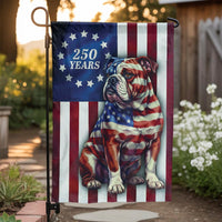 Patriotic Bulldog Garden Flag | 250 Years American Flag Design | Weather-Resistant Polyester | Outdoor Yard Decor Gift for Bulldog Lovers