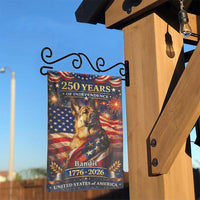 German Shepherd Garden Flag | Patriotic 250 Years Independence Design | Weather-Resistant Polyester | Custom USA 1776-2026 Memorial Gift
