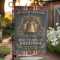 Patriotic Liberty Bell Garden Flag | 250 Years of Freedom 1776-2026 | Double Sided Weather Resistant Polyester | Commemorative USA Yard Decor