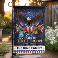 America 250th Anniversary Garden Flag | Personalized USA 250 Years of Freedom Design | Weather-Resistant Polyester | Commemorative 4th of July Yard Decor